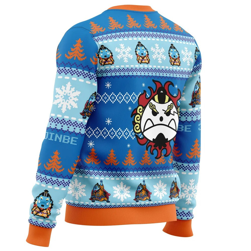 Christmas Jinbe One Piece All Over Print Hoodie 3D Zip Hoodie 3D Ugly Christmas Sweater 3D Fleece Hoodie
