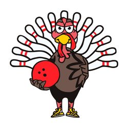 thanksgiving turkey bowling pin matching team svg