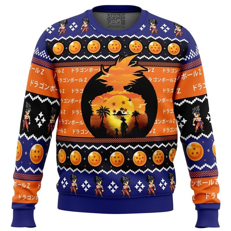 Beautiful Sunset Dragon Ball Z All Over Print Hoodie 3D Zip Hoodie 3D Ugly Christmas Sweater 3D Fleece Hoodie