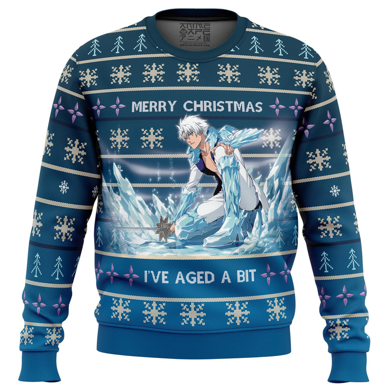 Toshiro Hitsugaya Bleach Thousand-Year Blood War Hoodie 3D Zip Hoodie 3D Ugly Christmas Sweater 3D Fleece Hoodie