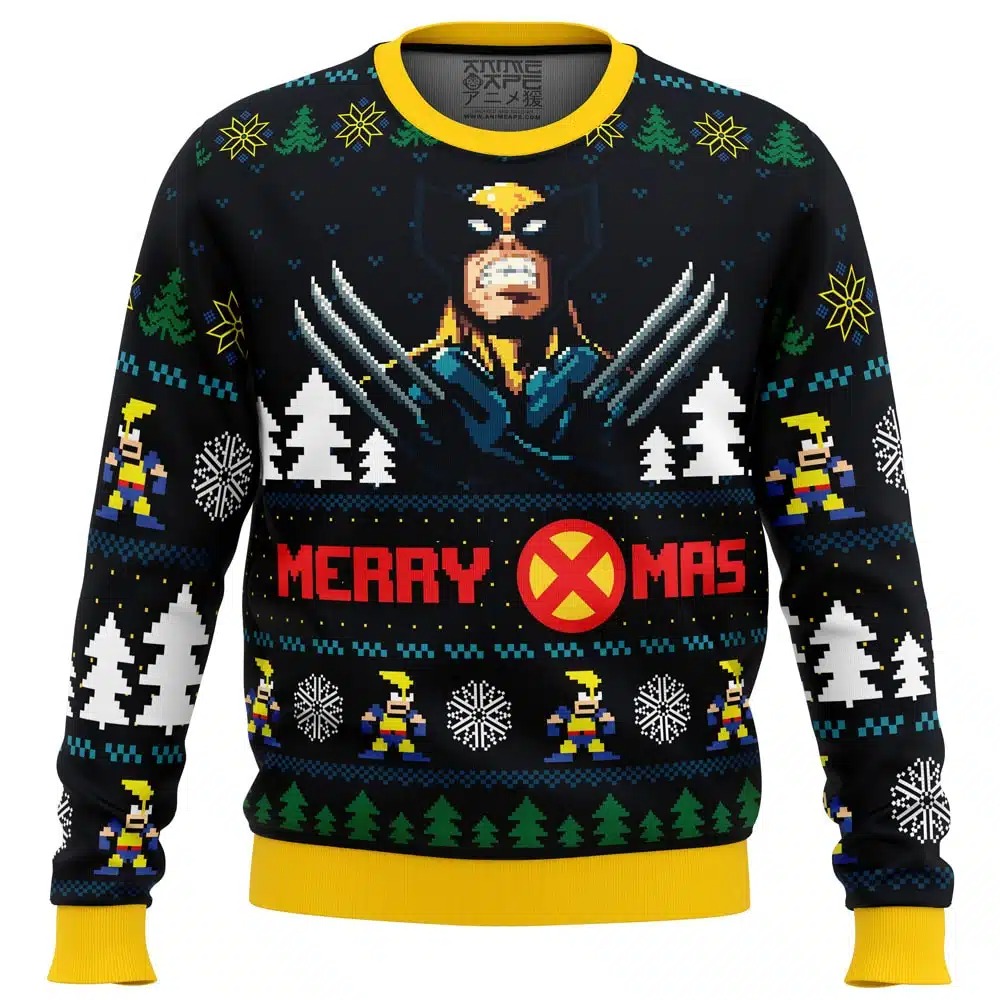 Santa Claws Wolverine Marvel All Over Print Ugly Hoodie 3D Zip Hoodie 3D Ugly Christmas Sweater 3D Fleece Hoodie