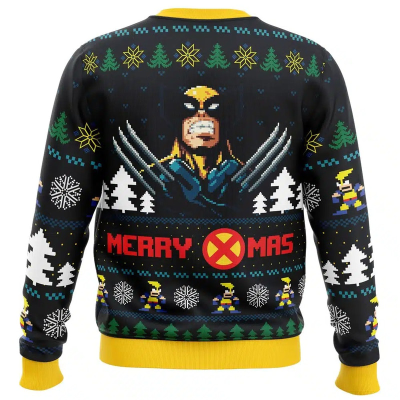 Santa Claws Wolverine Marvel All Over Print Ugly Hoodie 3D Zip Hoodie 3D Ugly Christmas Sweater 3D Fleece Hoodie