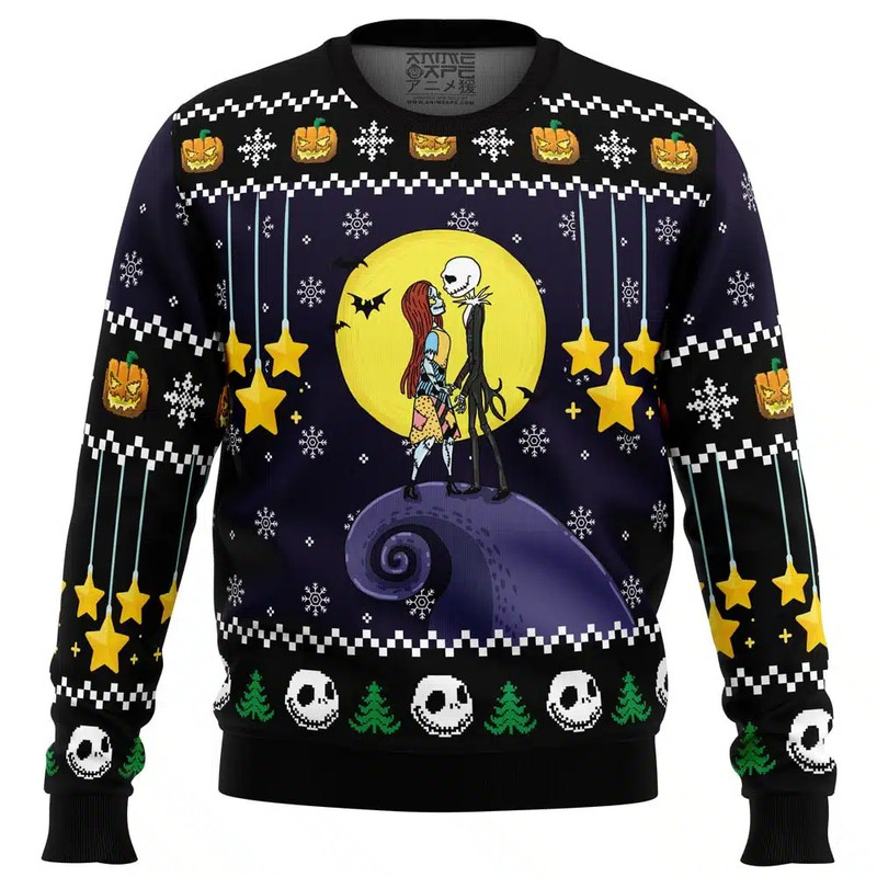 Romantic Nightmare The Nightmare Before Christmas Ugly Hoodie 3D Zip Hoodie 3D Ugly Christmas Sweater 3D Fleece Hoodie