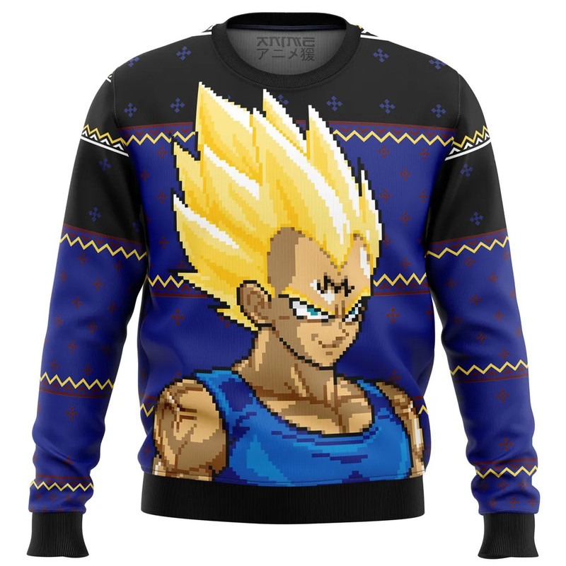 Majin Vegeta Dragon Ball Z All Over Print Ugly Hoodie 3D Zip Hoodie 3D Ugly Christmas Sweater 3D Fleece Hoodie