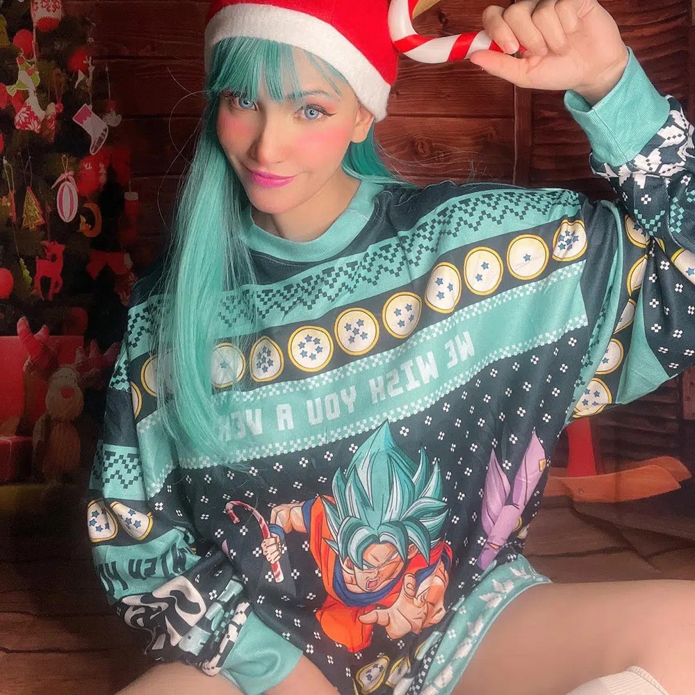 A Very Saiyan Christmas Dragon Ball Z All Over Print Ugly Hoodie Zip Hoodie 3D Ugly Christmas Sweater 3D Fleece Hoodie