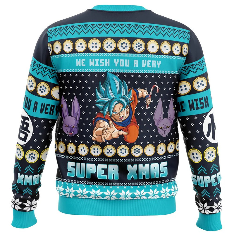 A Very Saiyan Christmas Dragon Ball Z All Over Print Ugly Hoodie Zip Hoodie 3D Ugly Christmas Sweater 3D Fleece Hoodie