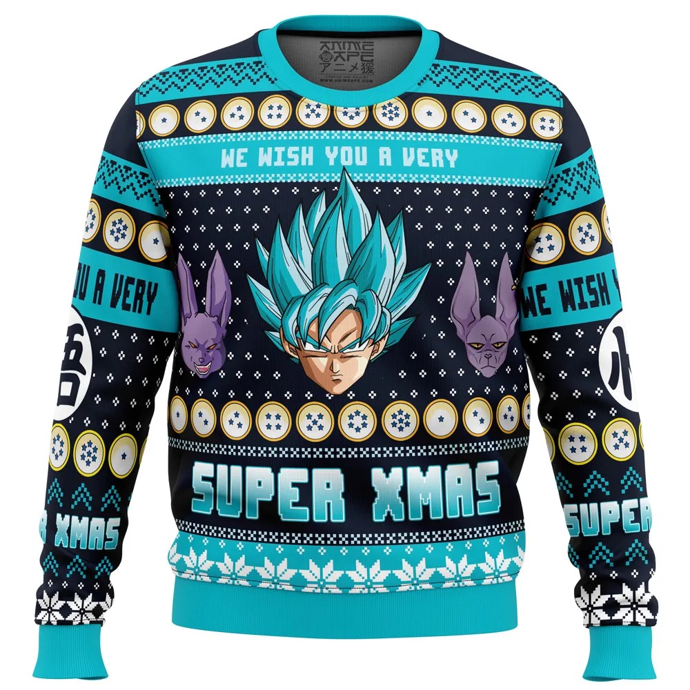 A Very Saiyan Christmas Dragon Ball Z All Over Print Ugly Hoodie Zip Hoodie 3D Ugly Christmas Sweater 3D Fleece Hoodie