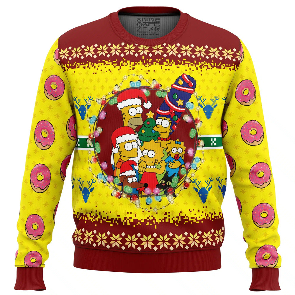 The Simpsons All Over Print Ugly Hoodie Zip 3D Hoodie 3D Ugly Christmas Sweater 3D Fleece Hoodie