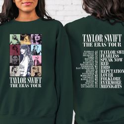 two sided the eras tour concert sweatshirt, midnight sweatshirt, ts merch shirt, concert sweatshirt, taylor fan gift, sw