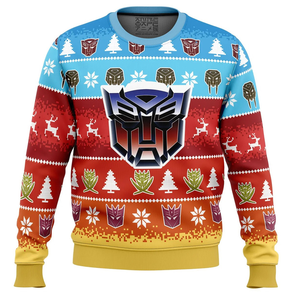 Transformers All Over Print Ugly Hoodie Zip 3D Hoodie 3D Ugly Christmas Sweater 3D Fleece Hoodie