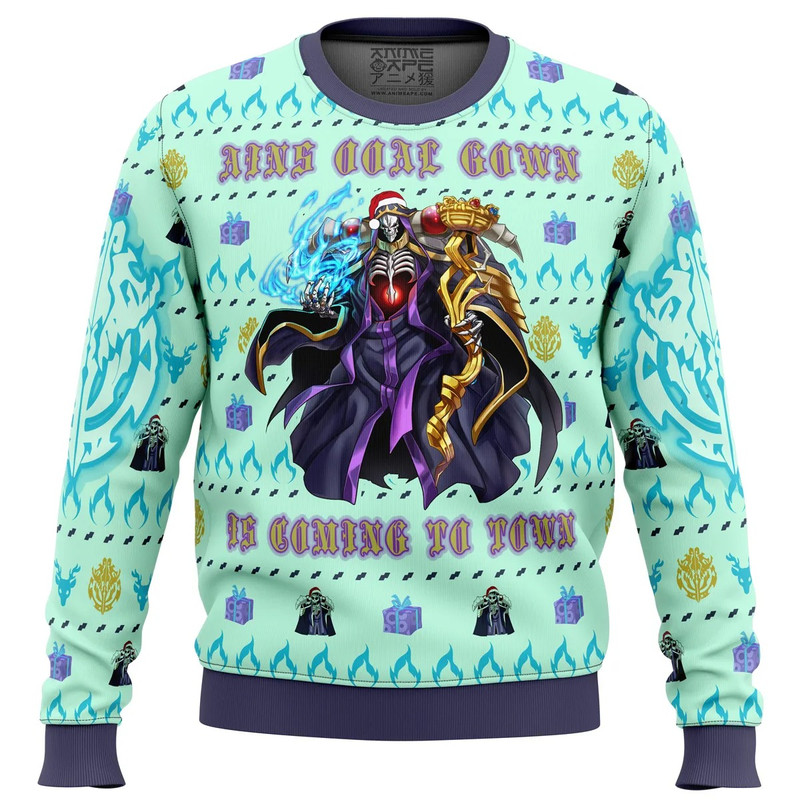 Overlord Ainz Ooal Gown All Over Print Ugly Hoodie Zip 3D Hoodie 3D Ugly Christmas Sweater 3D Fleece Hoodie