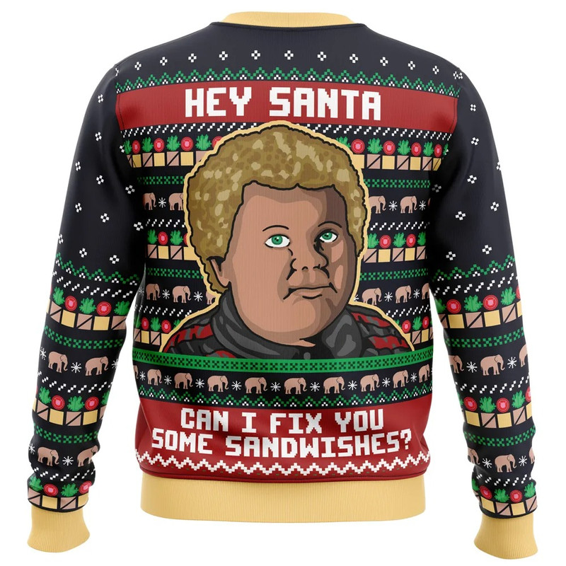 Sandwiches for Santa Bad Santa All Over Print Ugly Hoodie Zip 3D Hoodie 3D Ugly Christmas Sweater 3D Fleece Hoodie
