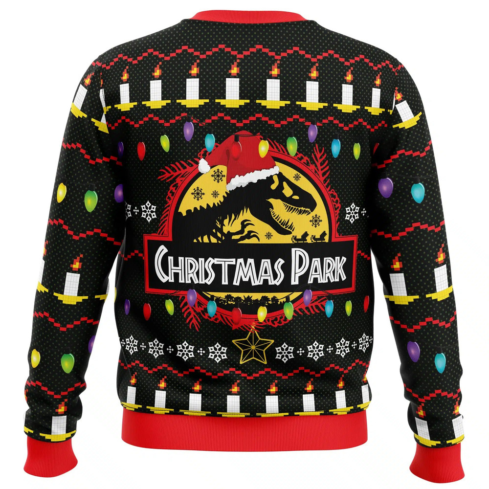 Christmas Park Jurassic Park Ugly Hoodie Zip 3D Hoodie 3D Ugly Christmas Sweater 3D Fleece Hoodie
