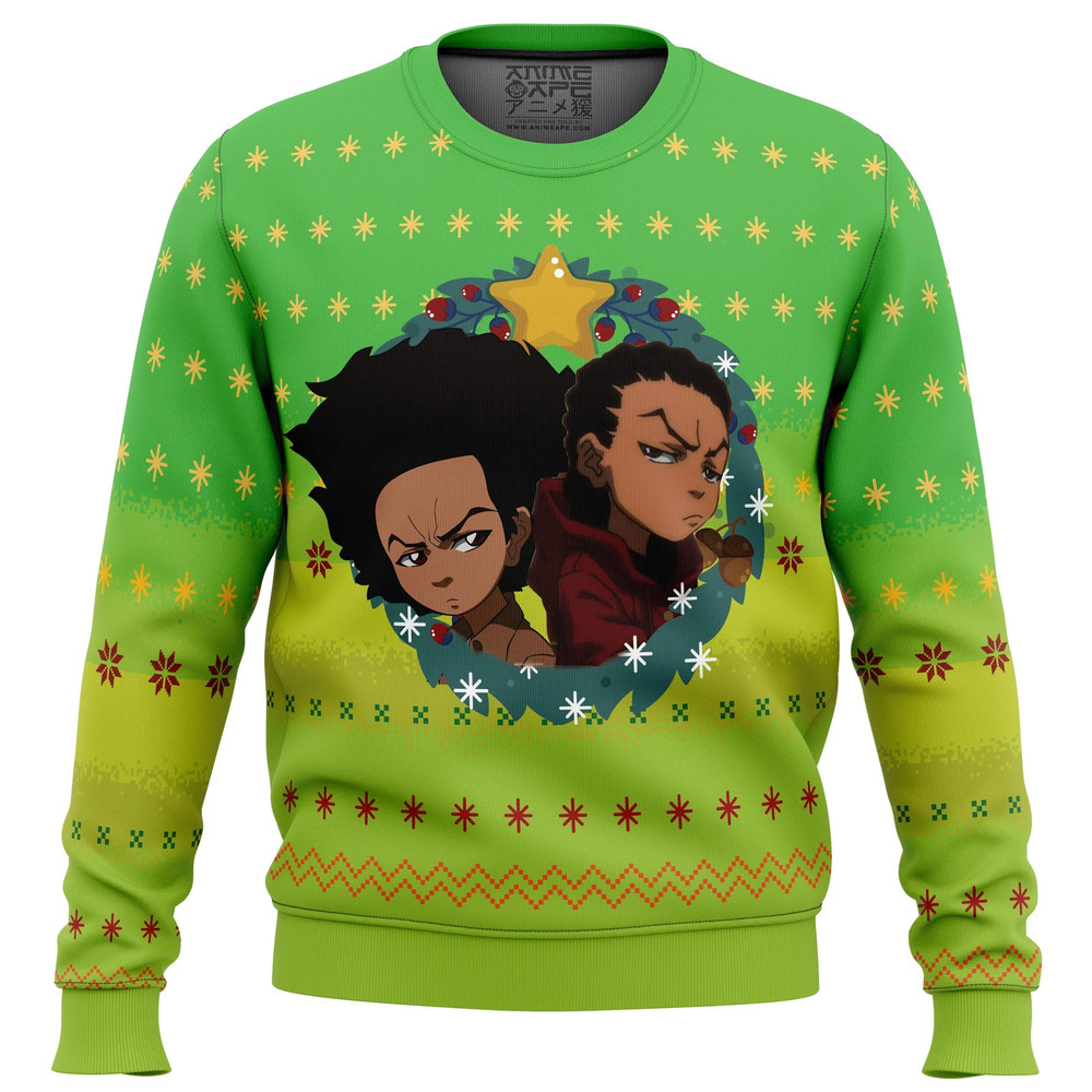 The Boondocks All Over Print Ugly Hoodie Zip 3D Hoodie 3D Ugly Christmas Sweater 3D Fleece Hoodie