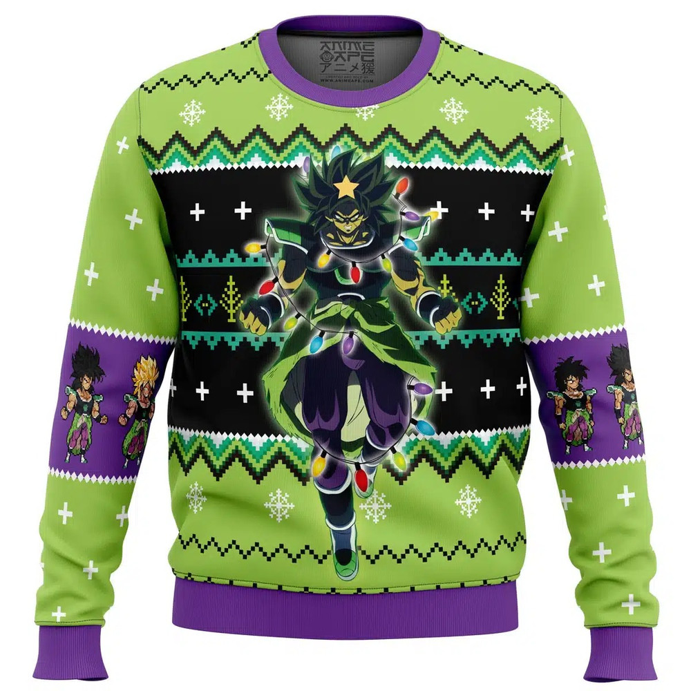 Broly Dragon Ball Z All Over Print Ugly Hoodie Zip 3D Hoodie 3D Ugly Christmas Sweater 3D Fleece Hoodie