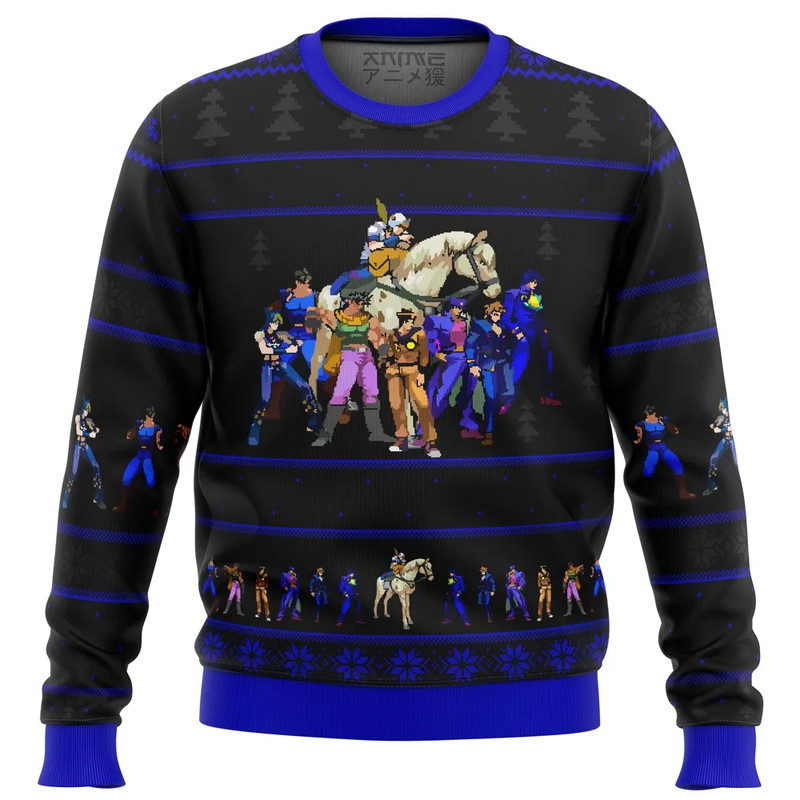 Jojo's Bizarre Adventure Generations All Over Print Ugly Hoodie Zip 3D Hoodie 3D Ugly Christmas Sweater 3D Fleece Hoodie