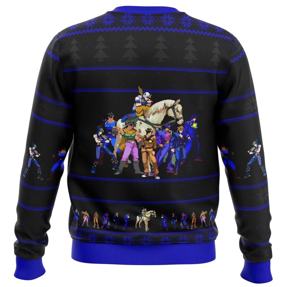 Jojo's Bizarre Adventure Generations All Over Print Ugly Hoodie Zip 3D Hoodie 3D Ugly Christmas Sweater 3D Fleece Hoodie