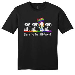 snoopy kiss my ass dare to be different men t-shirt