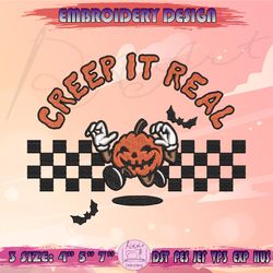 creep it real embroidery design, pumpkin embroidery, horror movie killer embroidery, halloween embroidery, machine embroidery designs