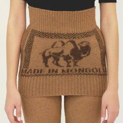 Belt knitted from natural Mongolian camel wool osteochondrosis rheumatism arthritis neuritis ( size M - L )