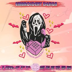 ghost face embroidery design, scream embroidery, horrror movie embroidery, halloween embroidery, machine embroidery designs