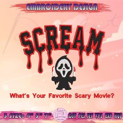 scream embroidery design, ghost face embroidery, horror character embroidery, halloween embroidery, machine embroidery designs