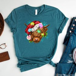 merry christmas heifers tee, cow christmas shirt, christmas cow shirt, highland cow farm christmas shirt, farmer cow ani