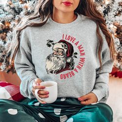 retro santa christmas sweatshirt, graphic christmas shirt, womens christmas sweatshirt, holiday sweater, cute christmas