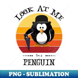 Funny Halloween Retro Vintage Penguin - Creative Sublimation PNG Download - Instantly Transform Your Sublimation Projects