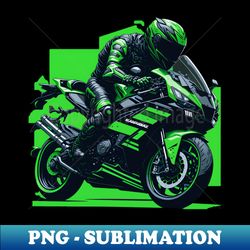 Green Kawasaki ZX-10R - Instant PNG Sublimation Download - Capture Imagination with Every Detail