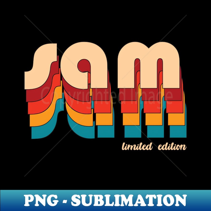 Retro Sam Name - PNG Transparent Sublimation Design - Stunni | Inspire ...