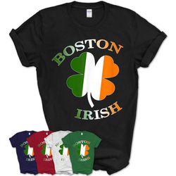 st patrick&8217s day shamrock boston irish four leaf clover t-shirt