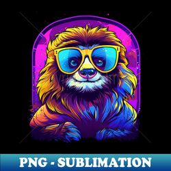 Synthwave Sloth Mullet - Stylish Sublimation Digital Download - Unlock Vibrant Sublimation Designs