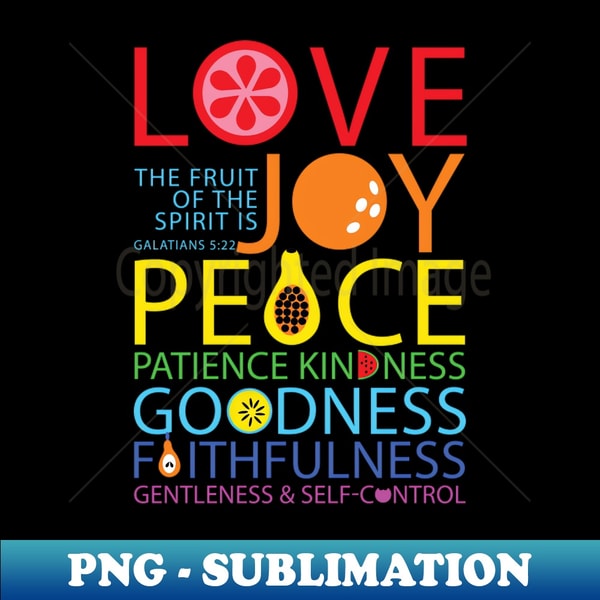 Fruit Of The Spirit Galatians 522 Elegant Sublimation PNG Inspire Fruit of the spirit galatians 522 elegant sublimation png inspire