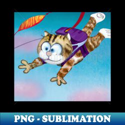 Skydiving Cat - PNG Transparent Digital Download File for Sublimation - Perfect for Sublimation Art