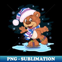 teddy bear skating - trendy sublimation digital download - stunning sublimation graphics