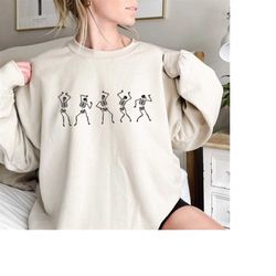 dancing skeleton crewneck, dancing skeleton hoodie, halloween skeleton sweatshirt, vintage halloween sweatshirt, hallowe