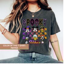 disney spooky vibes comfort color shirts, disneyland halloween, disney world, disney trip shirts, halloween 2023 shirt