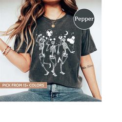 vintage disney skeleton comfort color shirt, disney shirts, mickey skeleton shirt, disney trip 2023, disney balloon shir