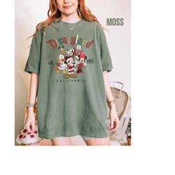 retro christmas disneyland est 1955 california comfort colors t-shirt, christmas disneyland shirt, disneyland 1955 shirt