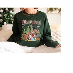 christmas disneyland 1955 sweatshirt, disneyland sweatshirt, oversized sweatshirt, christmas sweatshirt, trendy sweatshi