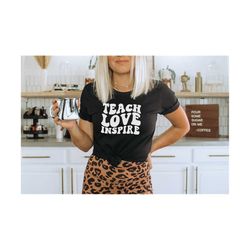 teach love inspire svg | teacher svg | teacher quote svg | retro svg | boho svg | wavy letters svg | teacher cut files |