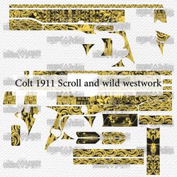COLT-1911-Scroll-wild west work-C-003
