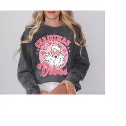 comfort colorsretro christmas season sweatshirt, chritmas sweatshirt, christmas vibes sweatshirt, holiday apparel, pink