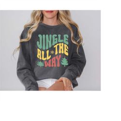 comfort colorsretro christmas sweatshirt, merry christmas sweatshirt, vintage christmas sweatshirt, women's sweat, jingl