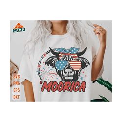 moocica svg, fourth of july svg, merica svg, 4th of july svg, patriotic highland cow, patriotic svg, independence day svg, 4th of july shirt
