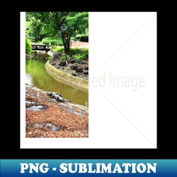 zen japanese river park ecopop landscape photograph - Special Edition Sublimation PNG File - Add a Festive Touch to Every Day