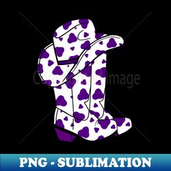 PURPLE Cow Spots Cowboy Hat And Boots - Exclusive Sublimation Digital File - Add a Festive Touch to Every Day