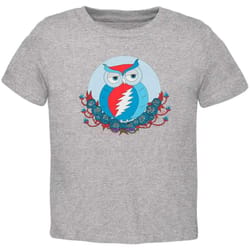 grateful dead &8211 steal your face owl grey toddler t-shirt