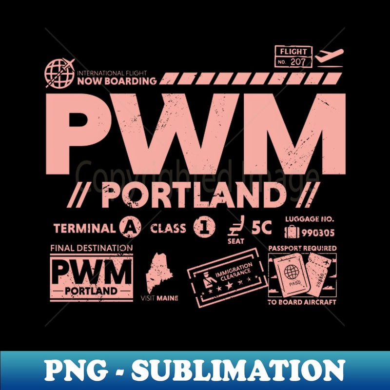 FF-20231106-19146_Vintage Portland PWM Airport Code Travel Day Retro Travel Tag Maine 3094.jpg